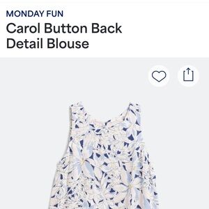 Monday Fun Button Back Blouse